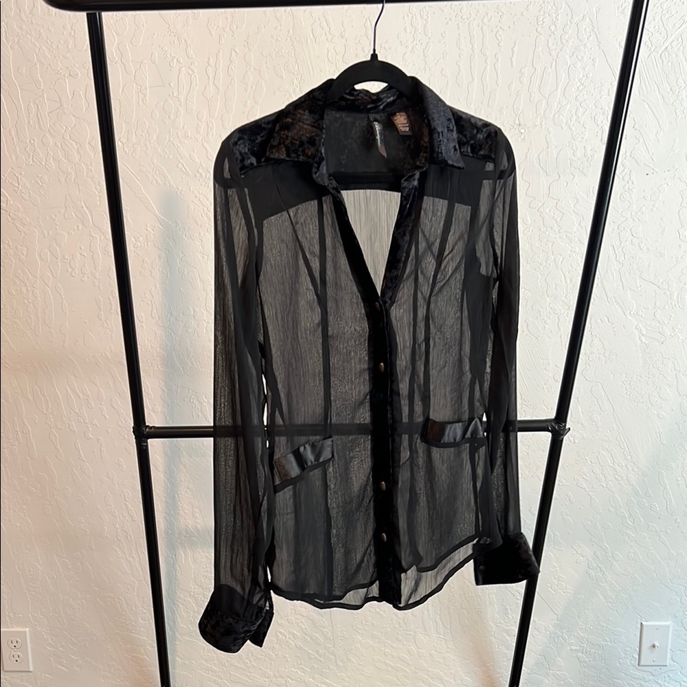 BKE Black Sheer Blouse